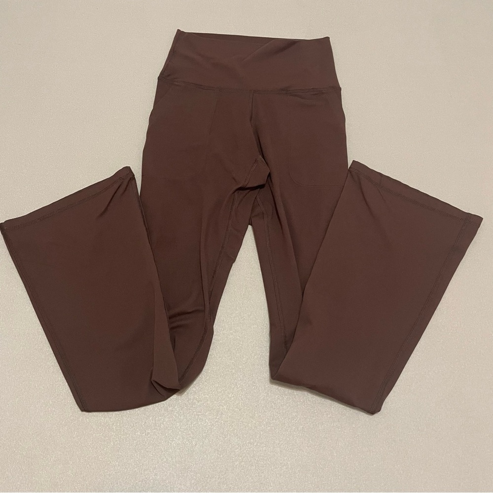 Aerie Offline small petite Brown Boot Flare leggings HI Rise Hugger athletic